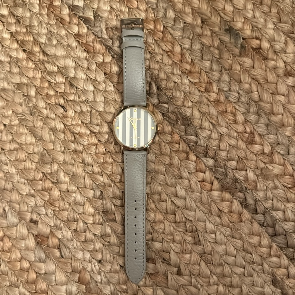 Grey striped women’s Geneva watch